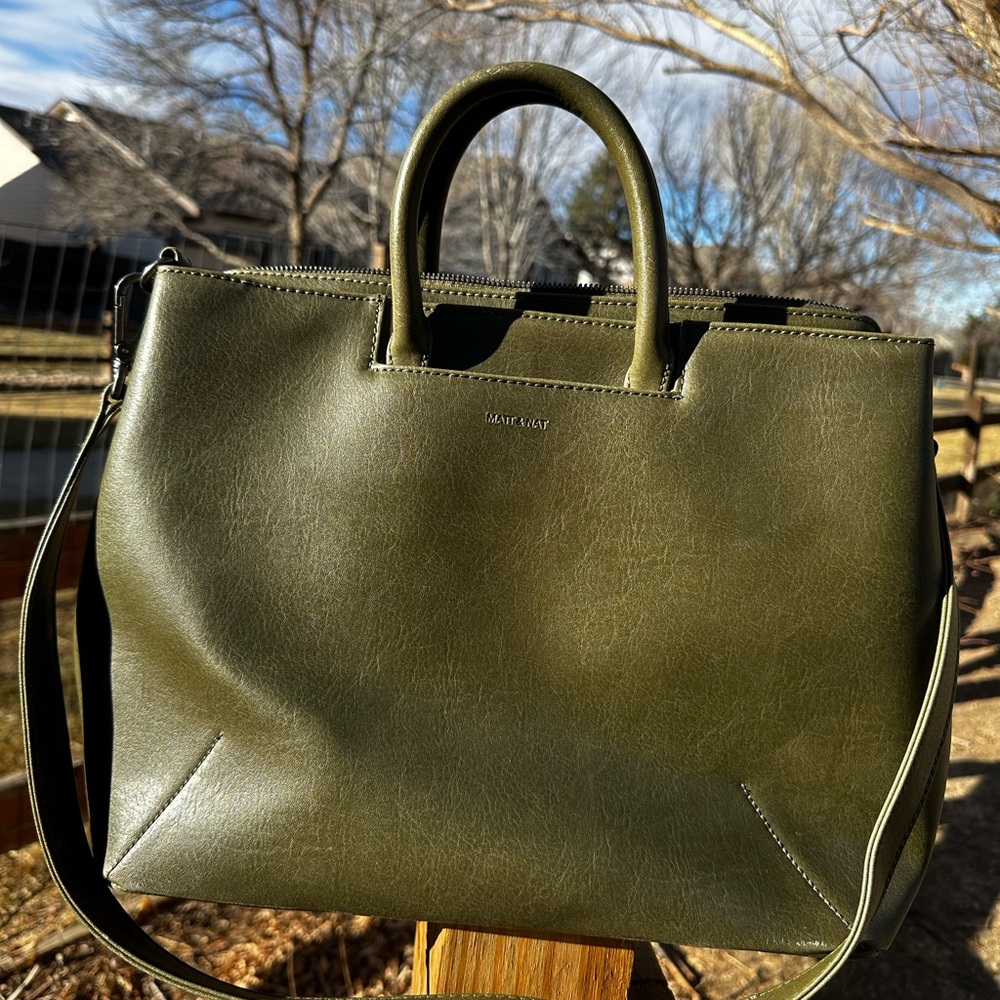 Matt & Nat Kintla Green Satchel Vegan Leather Crossbody Bag